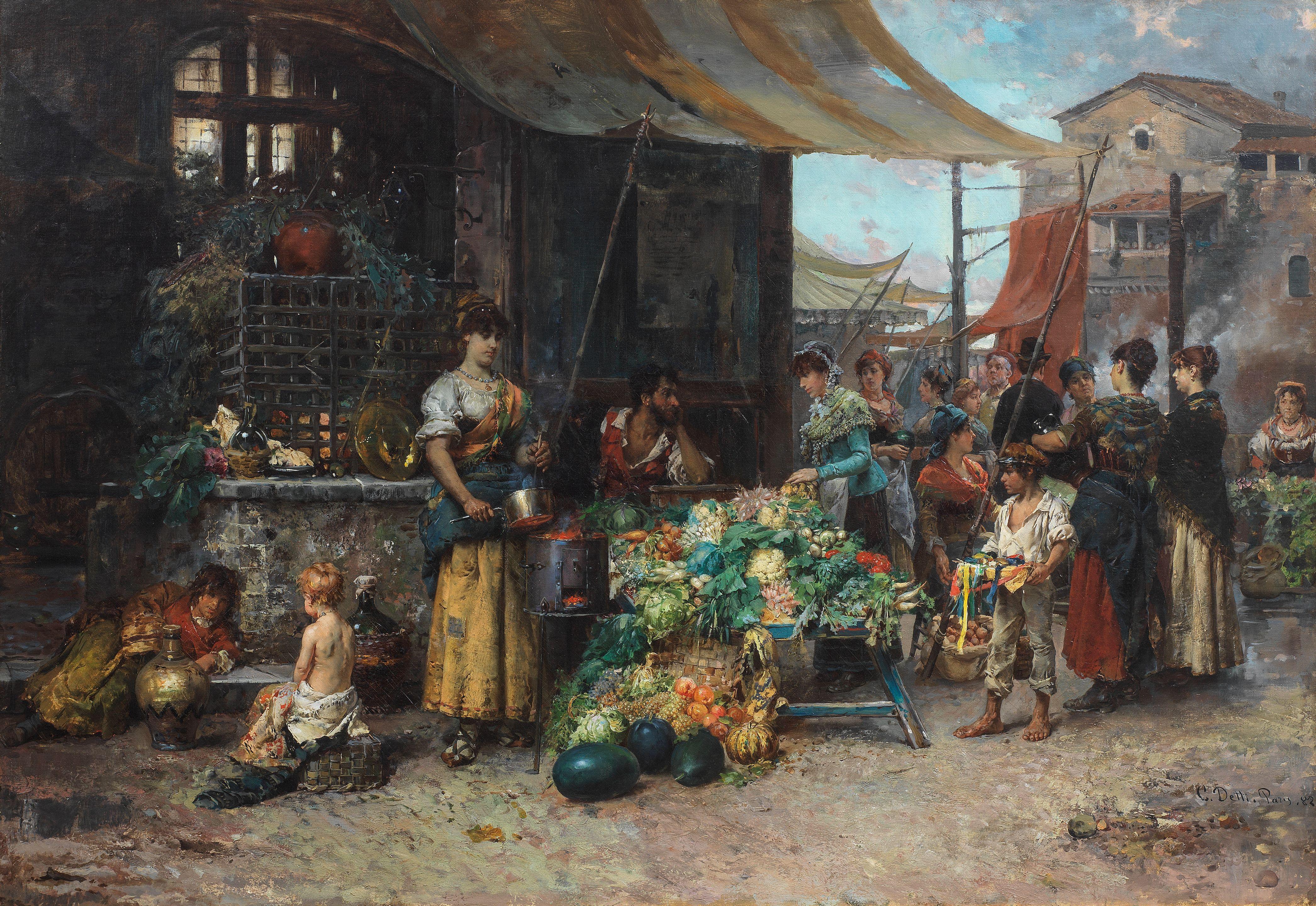 Cesare Auguste Detti - Al mercato