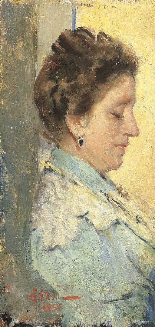 Cesare Ciani - Profilo di donna, 1899