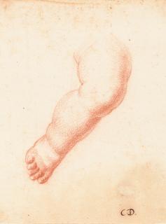 Cesare Dandini - 2 Bll.: Studie zu einem Jesusknaben – Detailstudie des Beins