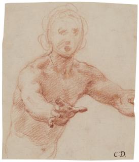 Cesare Dandini - Half-Length Study Of A Man, His Arms Outstretched