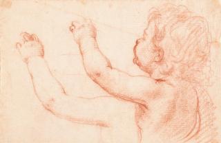 Cesare Dandini - Studienblatt eines Knaben mit erhobenem linken Arm