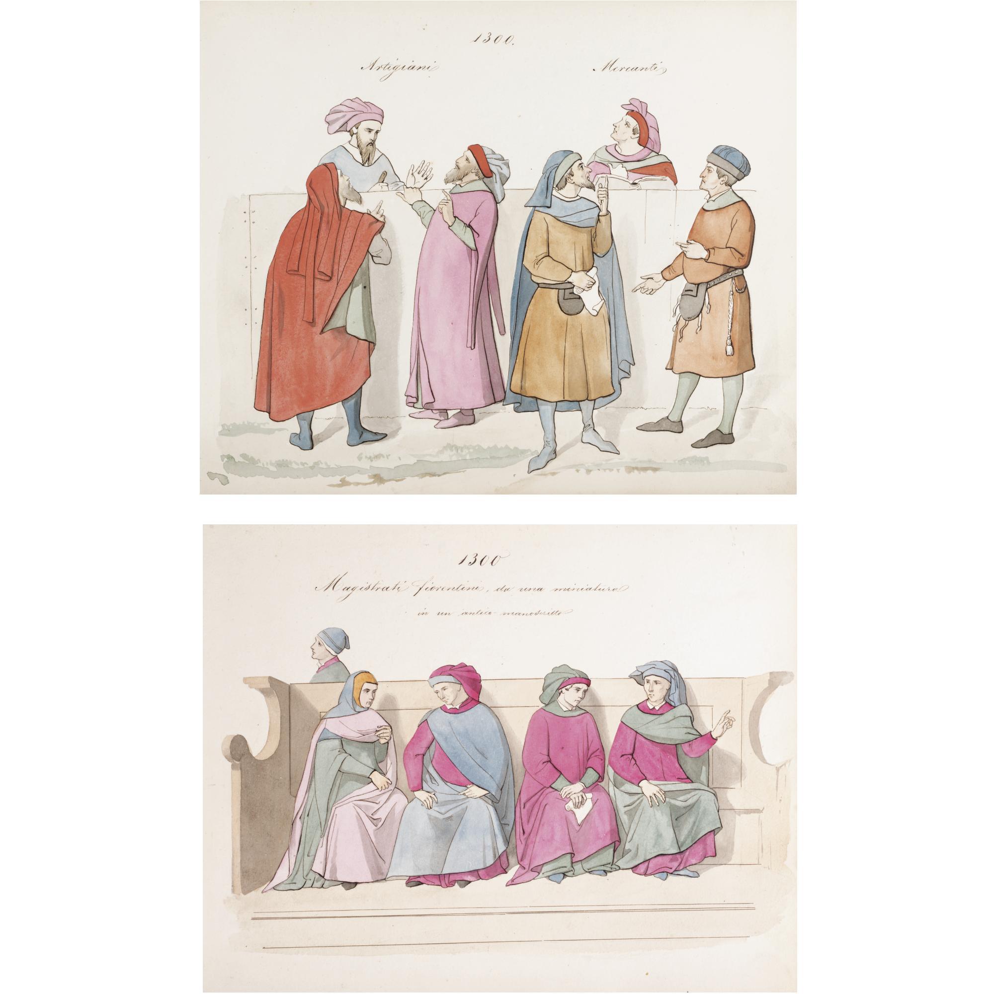 Cesare Dell\'Acqua - Italian Sketch Book; Costumi Dal Bonard - Primi Rit A Brusselle