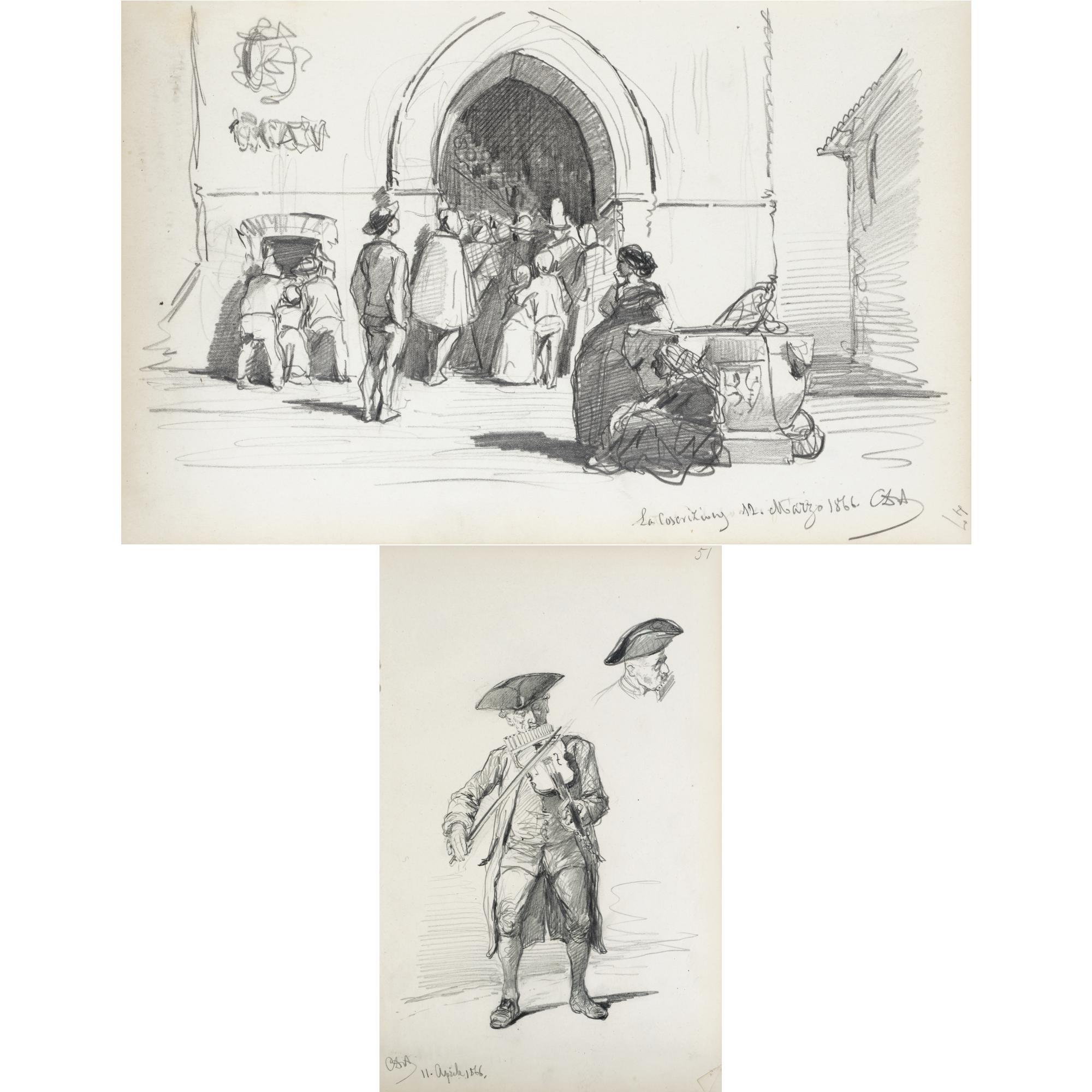 Cesare Dell\'Acqua - Italian Two Sketch Books