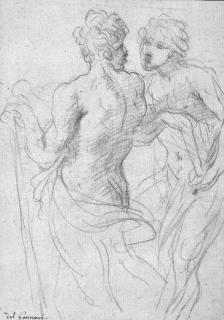 Cesare Gennari - Deux figures de trois-quart, l\'une vue de dos