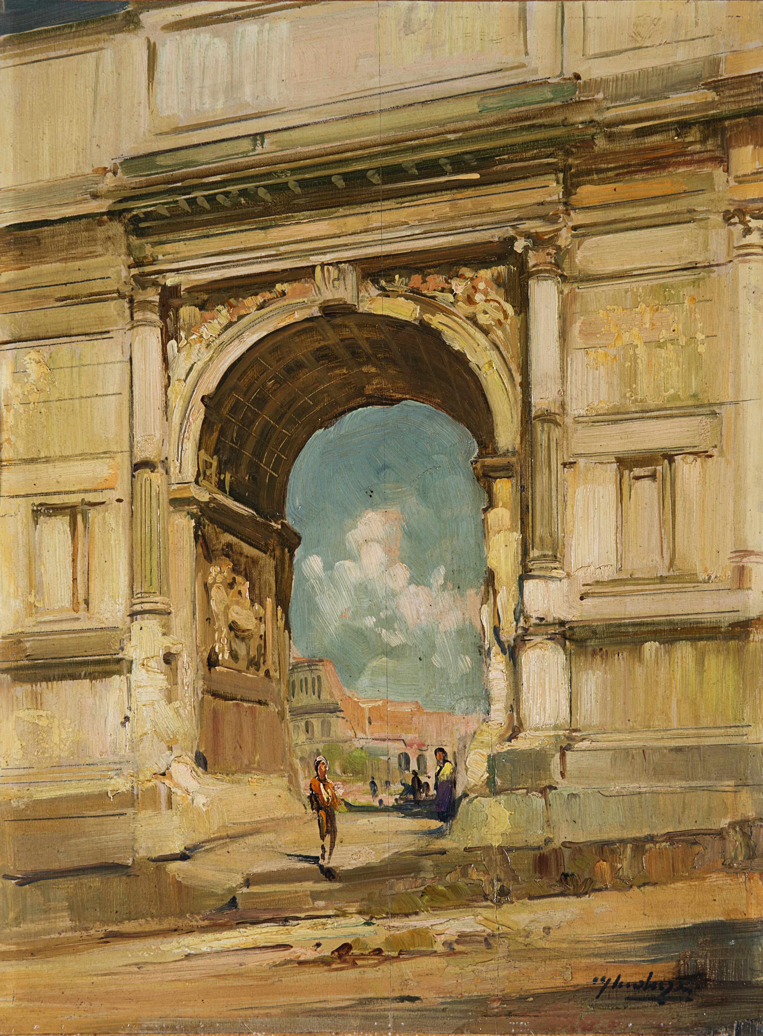 Cesare Gheduzzi - Arco di Tito con il Colosseo sullo sfondo