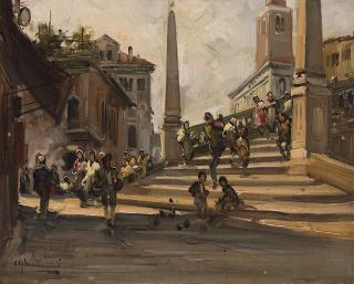 Cesare Gheduzzi - Mercato. Il Ponte delle Guglie, Venezia