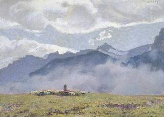 Cesare Maggi - A Shepherd and his Herd in a Mountainous Landscape