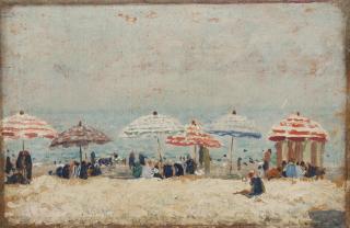 Cesare Maggi - The Beach at Spotorno