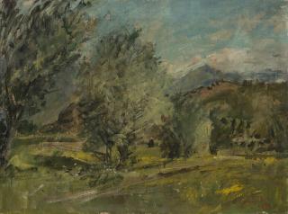 Cesare Monti - Paesaggio con montagne sullo sfondo