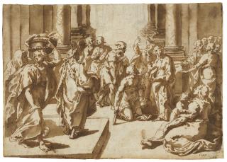 Cesare Nebbia - Saints Peter and John healing the lame man