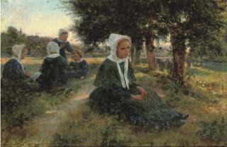 Cesare Saccaggi - Girls In A Meadow