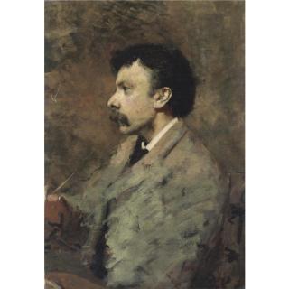 Cesare Tallone - Ritratto Del Pittore Filiberto Petiti