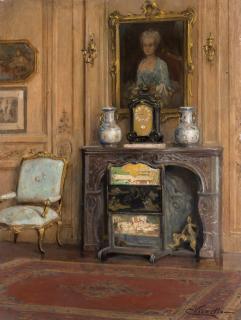 Cesare Vianello - Interno con caminetto