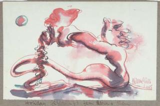 Chaim Gross - Holiday Card; together with two companion drawings