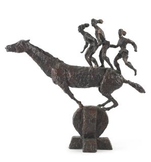Chaim Gross - Three Circus Riders On A Horse
