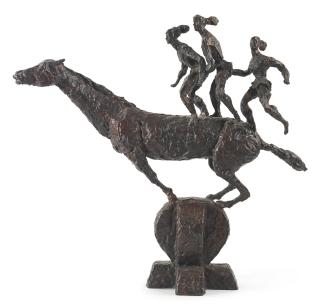 Chaim Gross - Three Circus Riders On A Horse