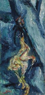 Chaim Soutine - Le poulet sur fond bleu