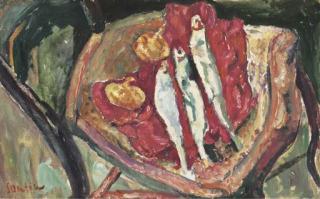 Chaim Soutine - Nature morte aux harengs at aux oignons
