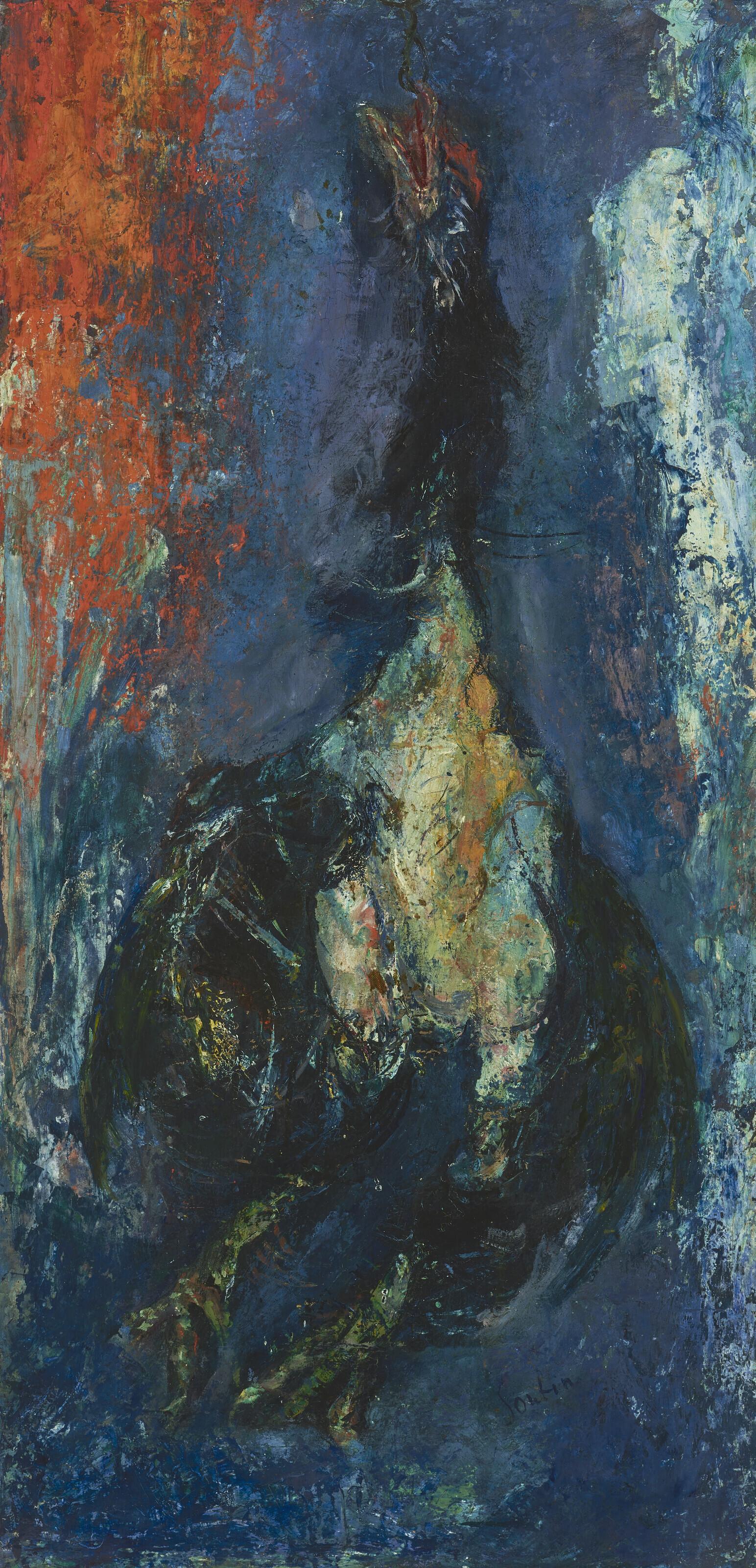 Chaim Soutine - Poulet sur fond bleu