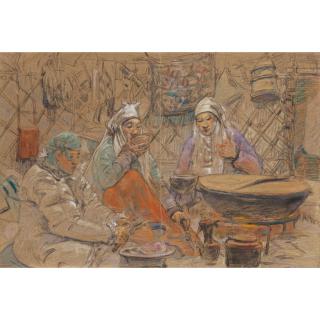 Chang Shuhong - Kazaks In A Tent