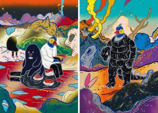 Chang Teng-Yuan - Parrotzilla; Team  (Set Of Two Pieces) (Painted In 2020)