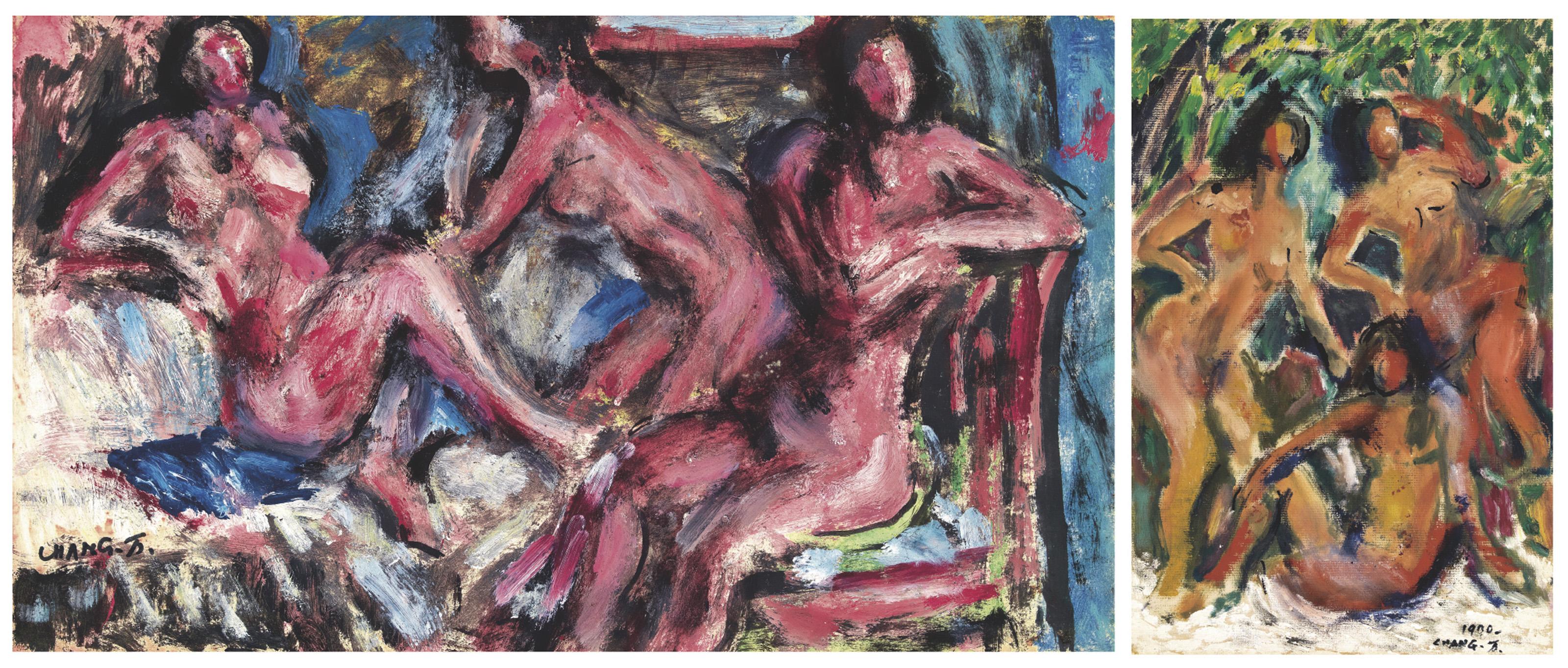 Chang Wan-Chuan - Nudes (with Chair); & Three Beauties