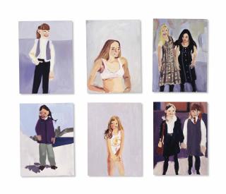 Chantal Joffe - (i-iv) Untitled  (v) Little Girl I  (vi) Little Girls IV