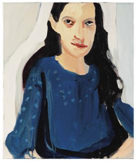 Chantal Joffe - Marcella in a Blue Dress