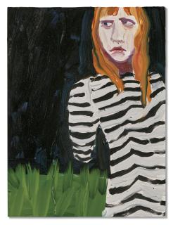 Chantal Joffe - Redhead in Stripes
