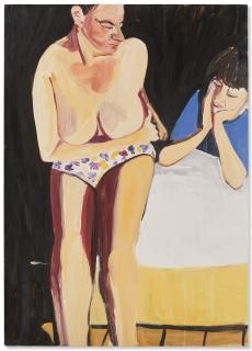Chantal Joffe - Self-Portrait with Esme at Night