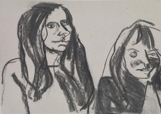 Chantal Joffe - Self Portrait with Ishbel at Glasgow School of Art