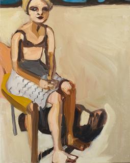 Chantal Joffe - Woman Sitting on a Beach