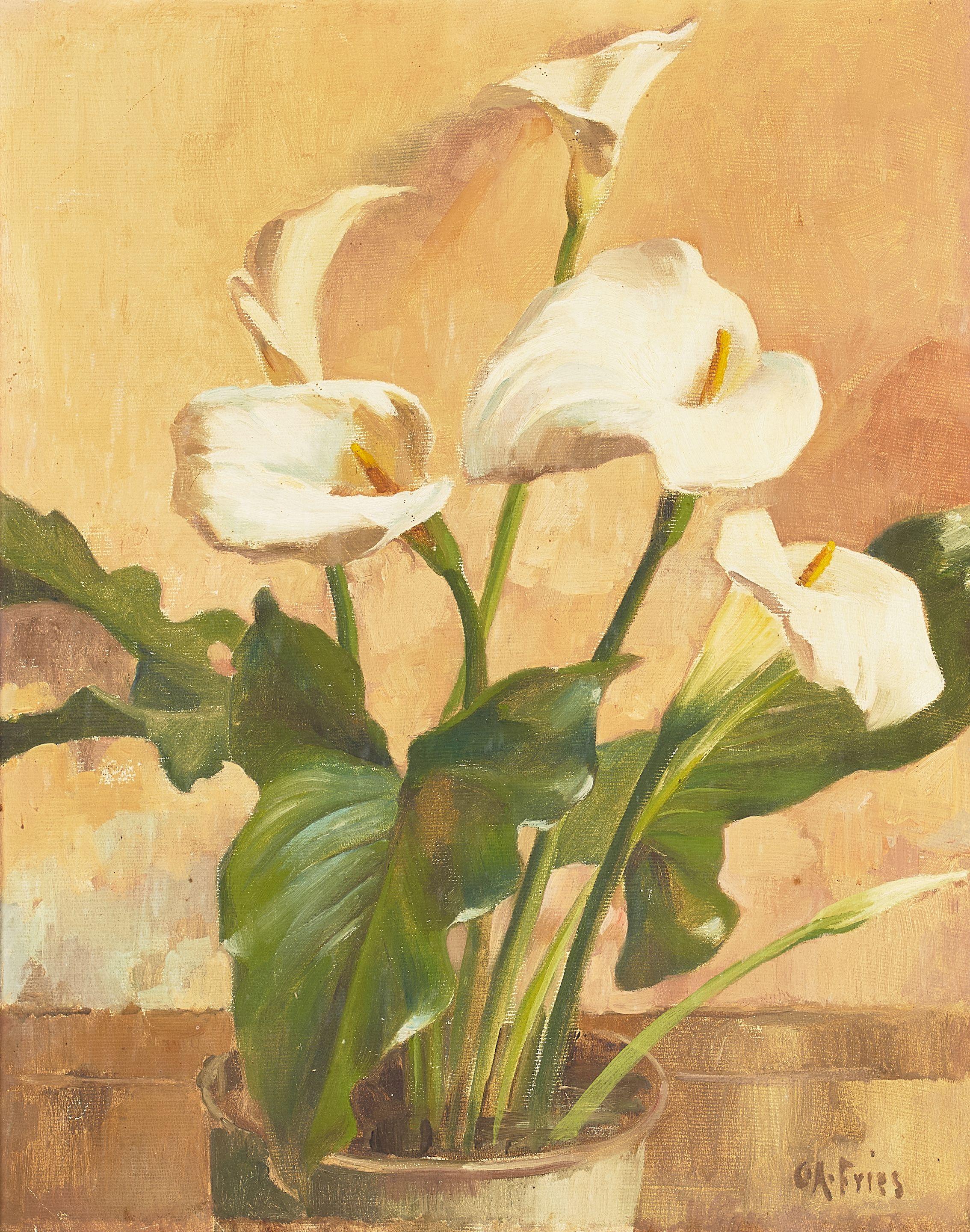 Charles A. Fries - Calla Lilies 20 x 16 in. framed 25 x 21 in.