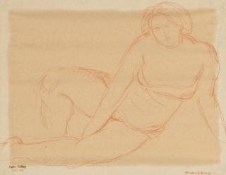 Charles Alexandre Malfray - Trois dessins (1.\'Etude de nus\'; 2.\'Femme nue allongée\'; 3.\'Femme nue\')