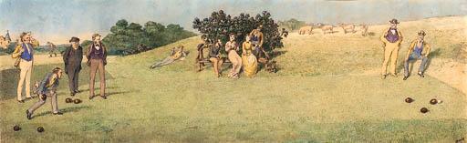 Charles Altamont Doyle - A game of bowls
