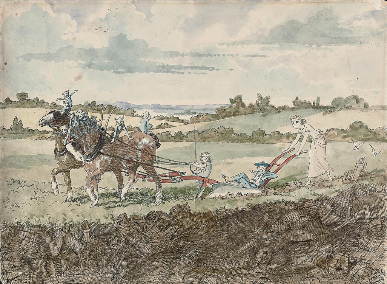 Charles Altamont Doyle - Ploughing