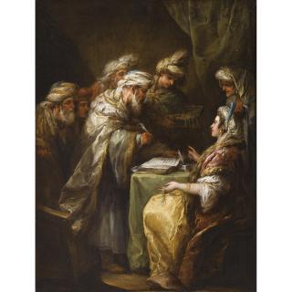 Charles-André Dit Carle Van Loo - Le Contrat De Mariagecharles-André Called Carle Van Loo ; The Marriage Contract ; Signed And Dated Lower Left, Bears A Red Wax Seal And An Ink Inscription On The Reverse ; Oil On Panel