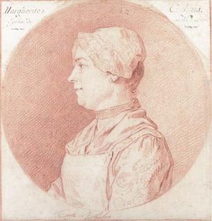 Charles-André Vanloo - Portrait of Marguerite Carbois, bust-length, in profile to the left