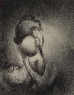 Charles Angrand - Mère embrassant son enfant