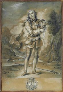 Charles-Antoine Coypel - Portrait of Gaspard de Gueidan playing the musette