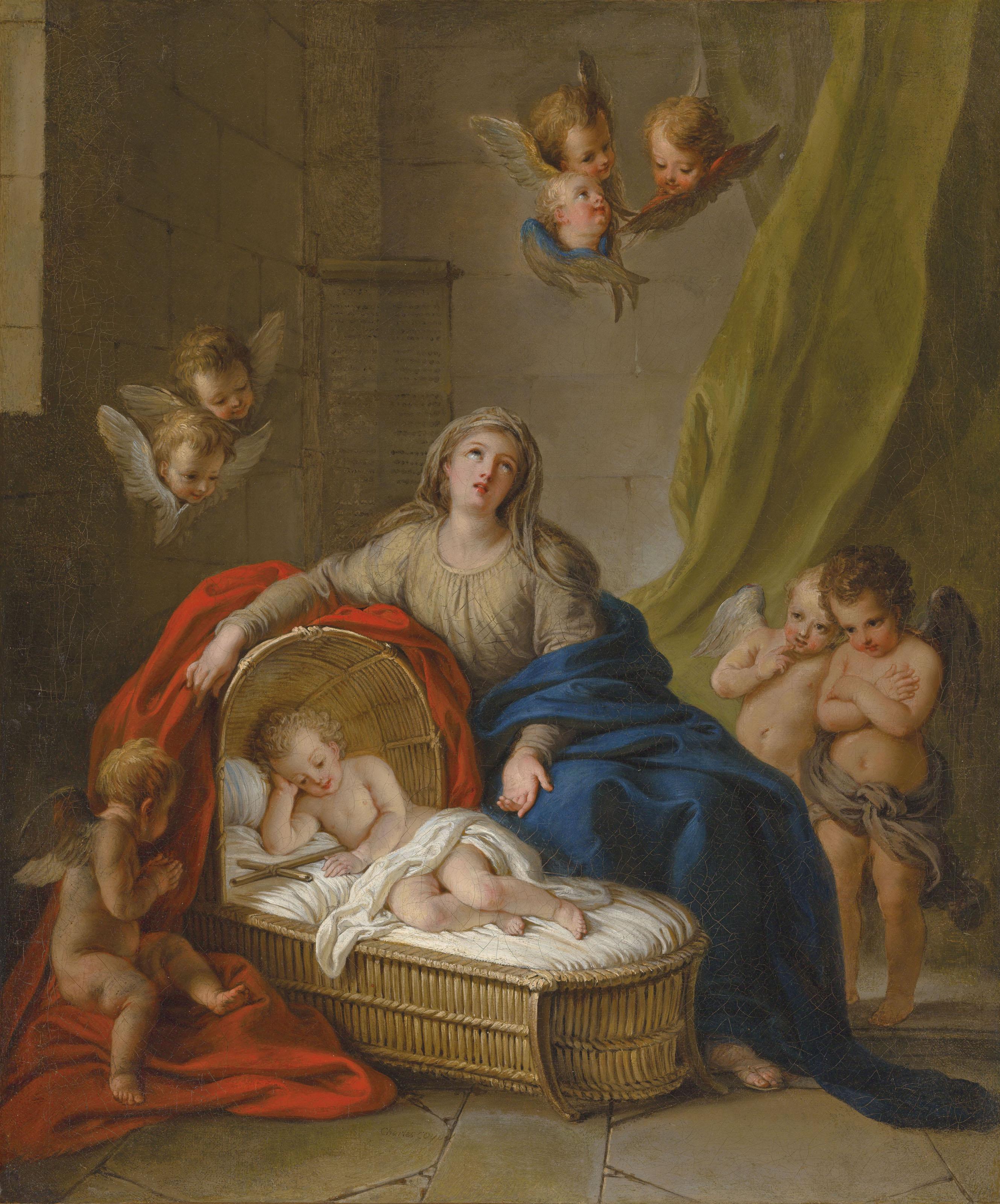 Charles-Antoine Coypel - The Virgin and Child surrounded by cherubim