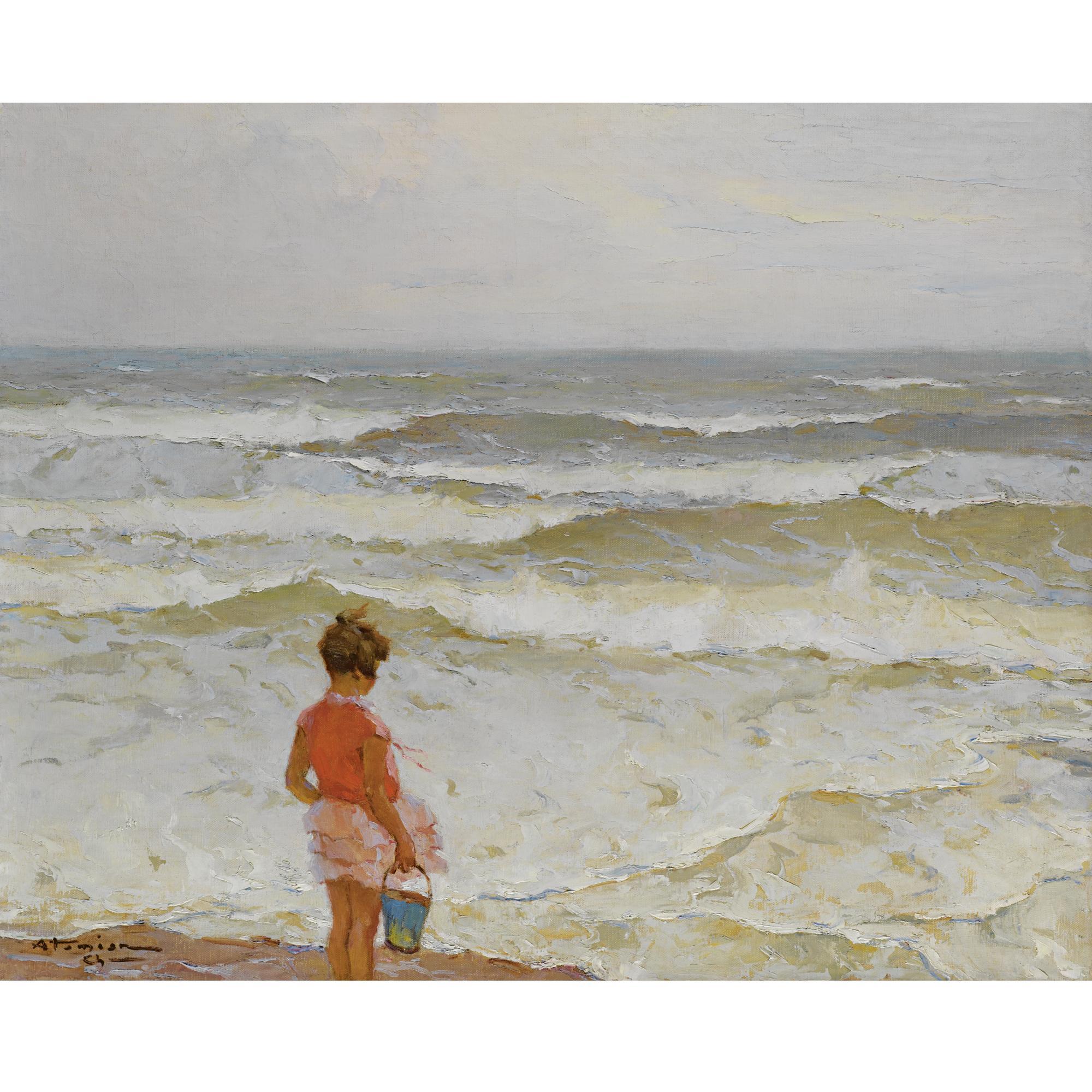 Charles Atamian - Armenian Girl By The Seashore