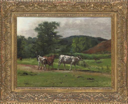 Charles Augustus Henry Lutyens - Cattle On A Path