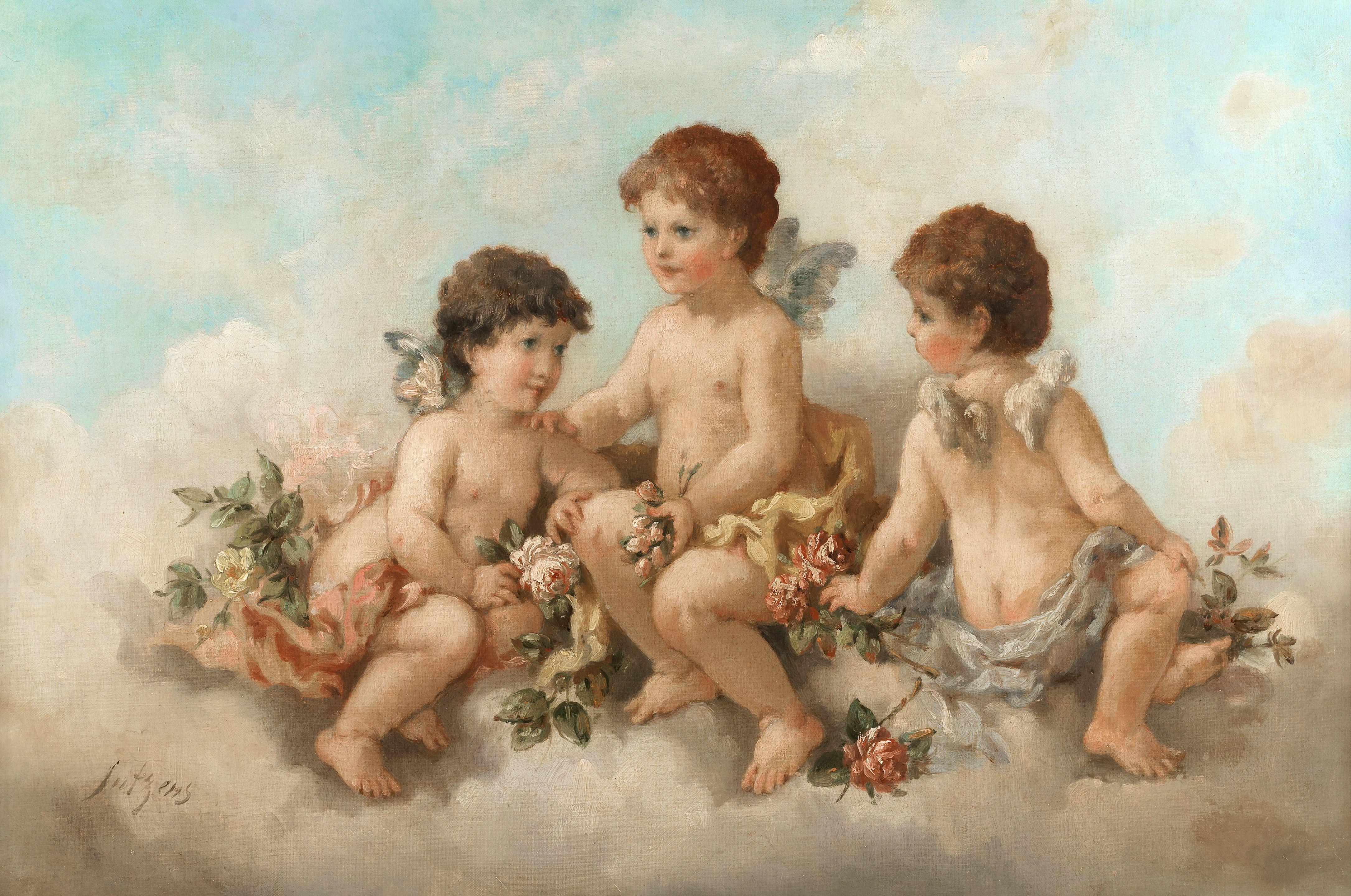 Charles Augustus Henry Lutyens - Cherubs In The Clouds
