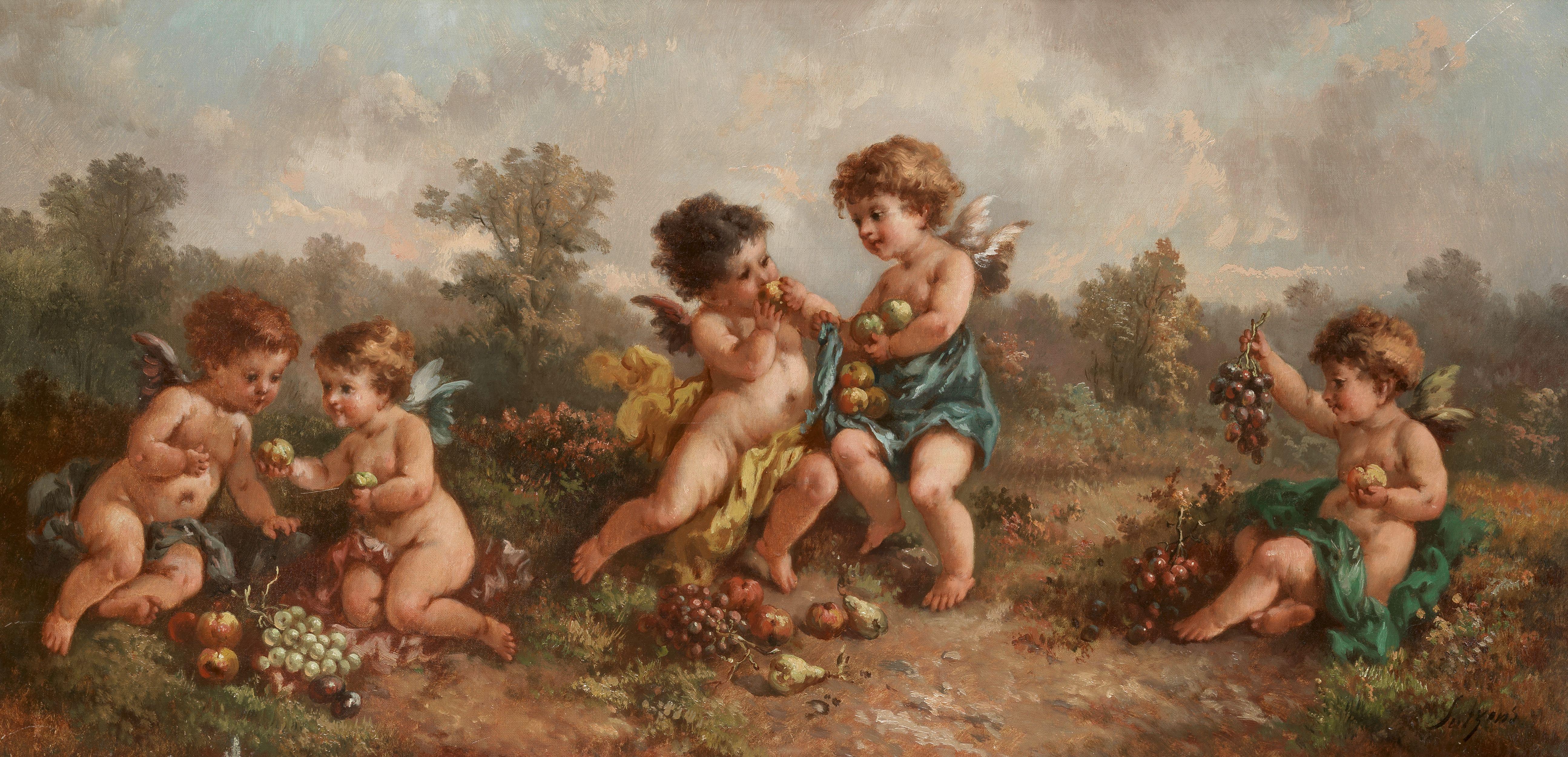 Charles Augustus Henry Lutyens - Cherubs Tasting Fruit