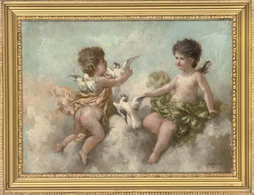 Charles Augustus Henry Lutyens - Divine fruit; and Cherubs and doves