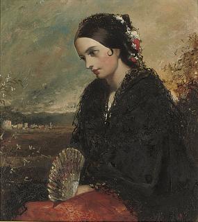 Charles Baxter - Spanish senõrita with a fan