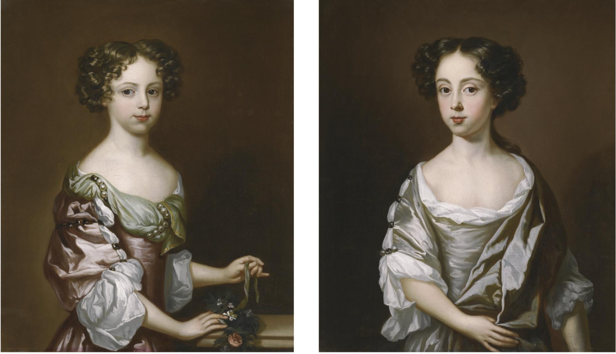 Charles Beale - Portraits Of Anne Gulston (1672-1724); And Her Sister, Mary Gulston (B.1667), The Daughters Of James Gulston Of Wyddial, Hertfordshire