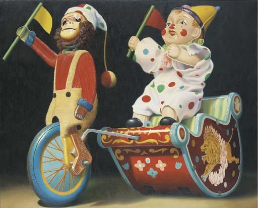 Charles Bell - Clown and Monkey