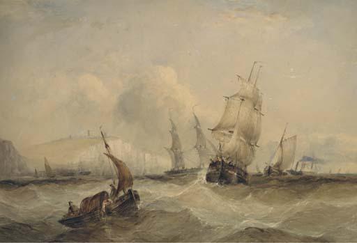 Charles Bentley, O.W.S. - The crowded Channel off Dover